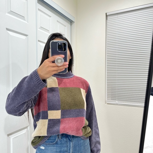 ALFRED DUNNER PETITE COLOR BLOCK KNITTED SWEATER - Picture 1 of 8